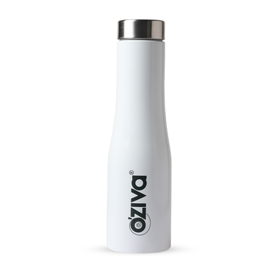 OZiva White Marble Super Hydration Water Bottle, 1 Ltr